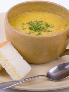 A picture of Soft and Creamy Yellow Lentil Soup.