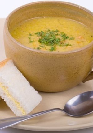 A picture of Soft and Creamy Yellow Lentil Soup.