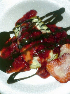A picture of Chocolate covered strawberry shortcake.