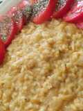 Risotto de pera y quesos veganos