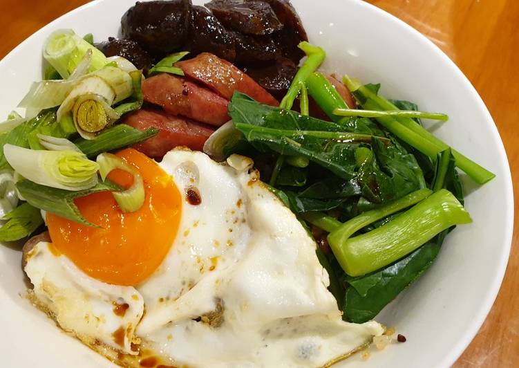 電子鍋版港式臘味飯《藜麥毛豆添加》