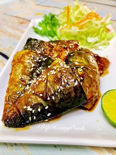 Hình của món Cá SaBa Xốt Teriyaki.