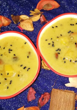A picture of Plantain sabudana kheer.