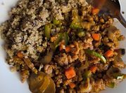 Una foto de quinoa calabacin
