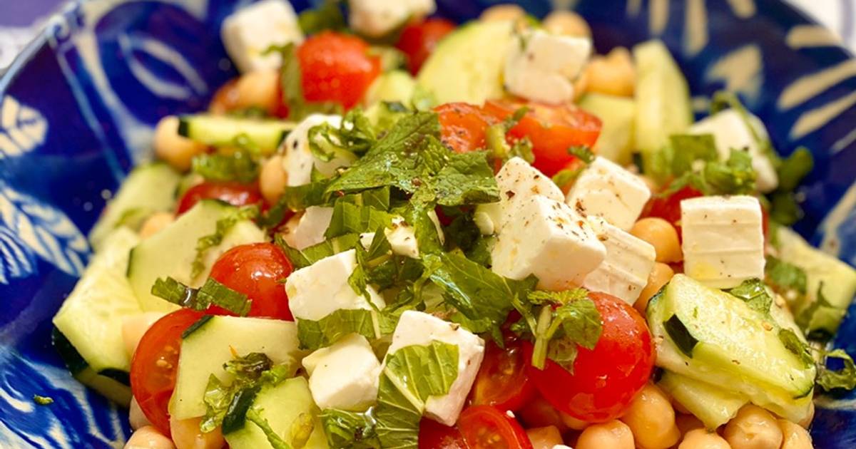Ensalada de garbanzos al estilo griego Receta de IreneGuirao Cookpad