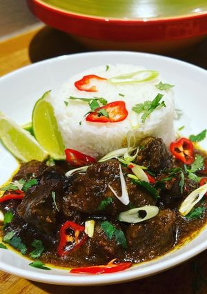 A picture of Slow Cooked Beef Rendang.