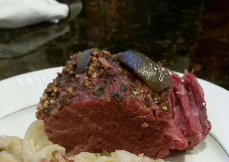 Brad's smoked and slow cooked corned beef in stout