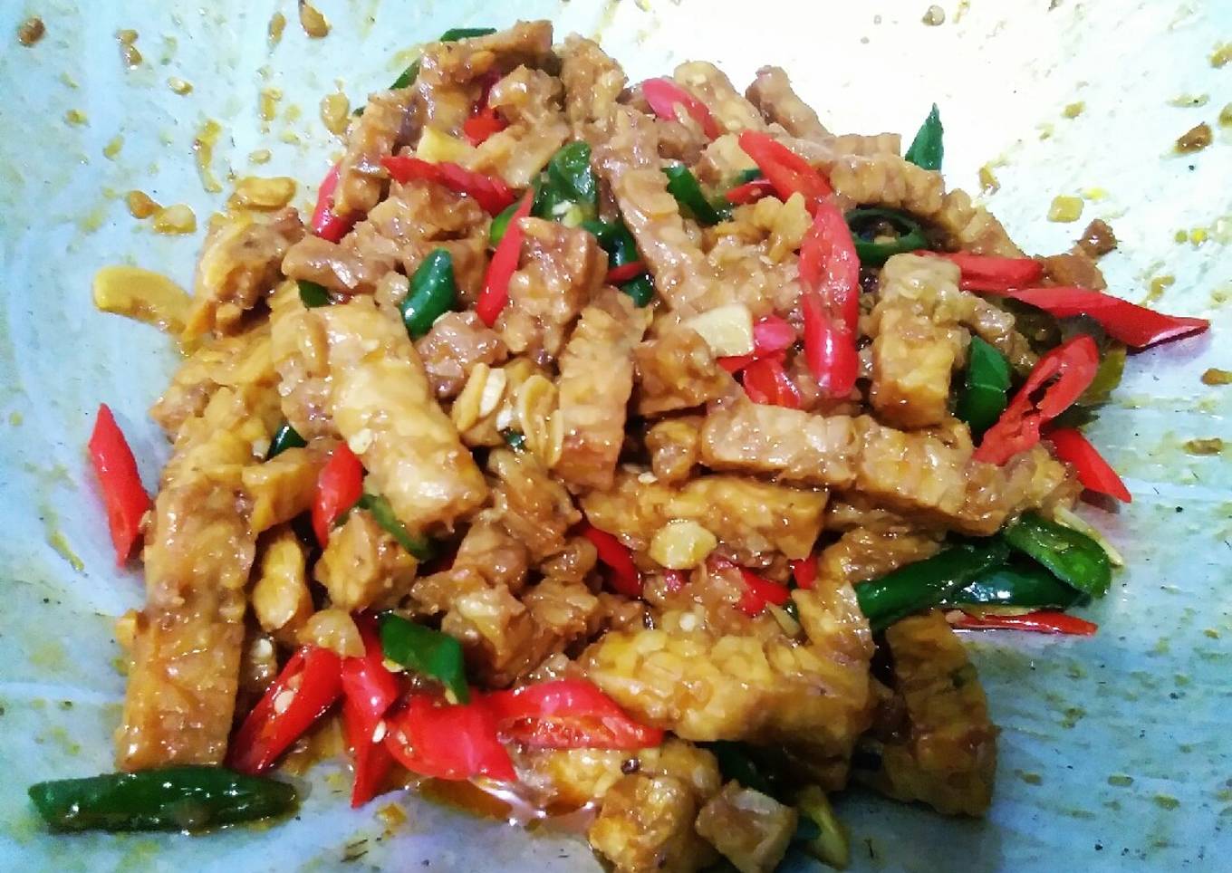 Orek tempe pedas manis