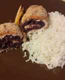 Involtini di tacchino, con cavolo verza viola