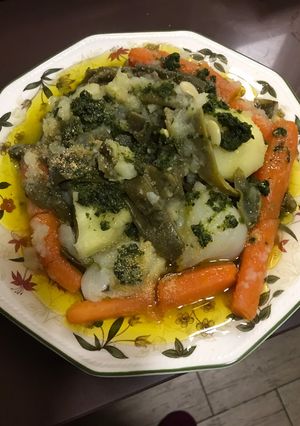 Una foto de Judías verdes con cebolla y patatas