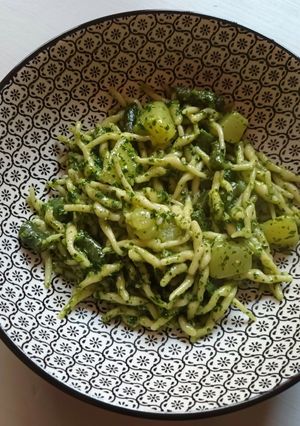 Foto di Trofie al pesto con patate e fagiolini