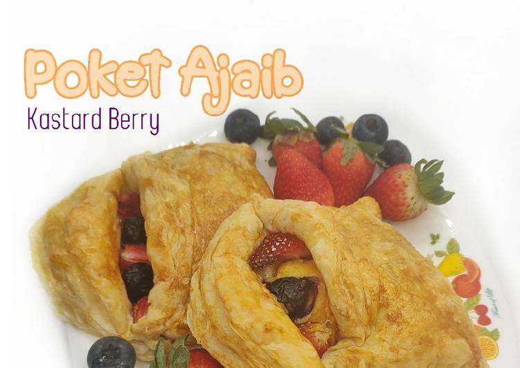 Cara Gampang Membuat Poket Ajaib Kastard Berry yang Enak