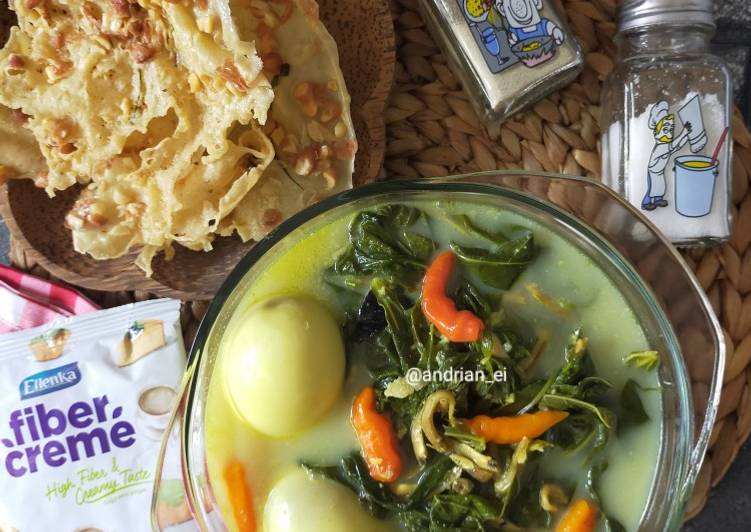 Sayur Teri Daun Singkong dengan Fiber Creme