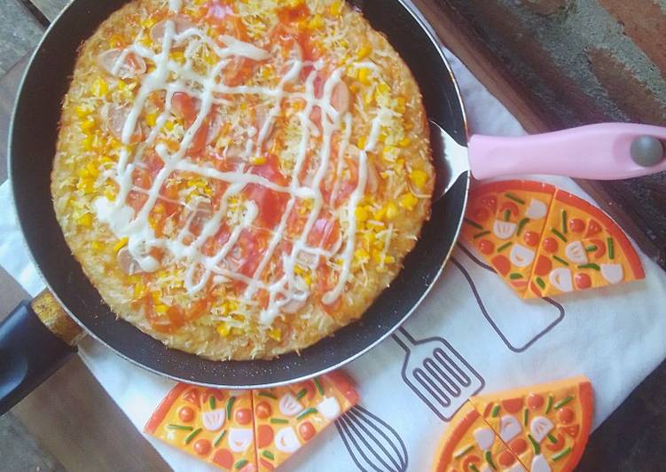 Cara Gampang Membuat Pizza Teflon EMPUK ~ Pizza Jagung 1 Kali Proofing n Tnp Ulen Anti Gagal
