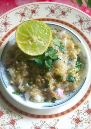 A picture of Baigan Bhartha.