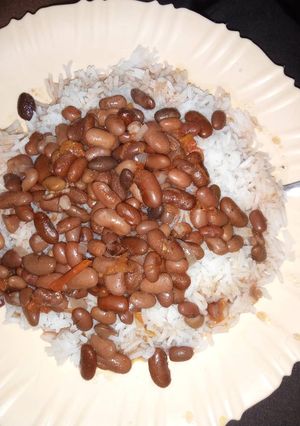 A picture of Rice and beans.