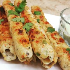 A picture of Chicken Seekh kababs.