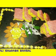 A picture of Sweet corn coconut layer burfi.