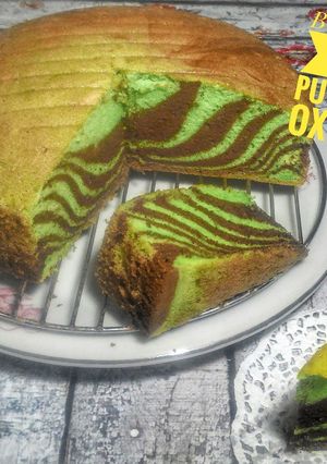 Foto resep Bolu Zebra Pandan Putih Telur