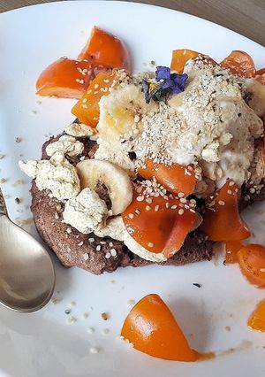 Une photo de Pancake moelleux au cacao