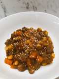 Goulash de carne con zanahoria 🥕 y mazorca 🌽🤍