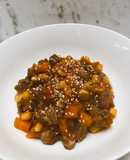 Goulash de carne con zanahoria 🥕 y mazorca 🌽🤍