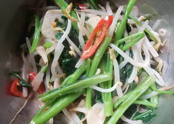 Resep Populer Tumis kangkung,taoge dan terasi Sedap