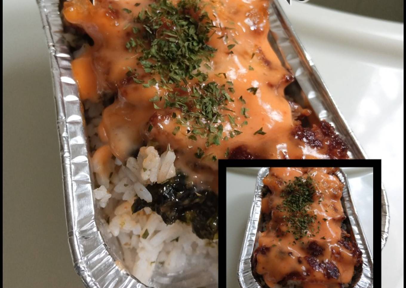 10. Mentai Rice Chicken Katsu simple