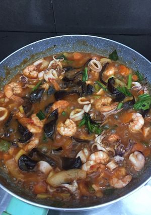 Foto resep Udang cumi saos padang