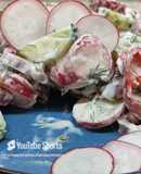 Ensalada de rabanitos, pepino y tomate