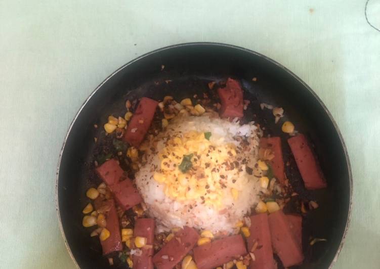 Nasi (Ala Paper Lunch) Daging Kornet Ayam