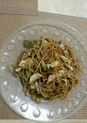 Una foto de Spaghetti teriyaki