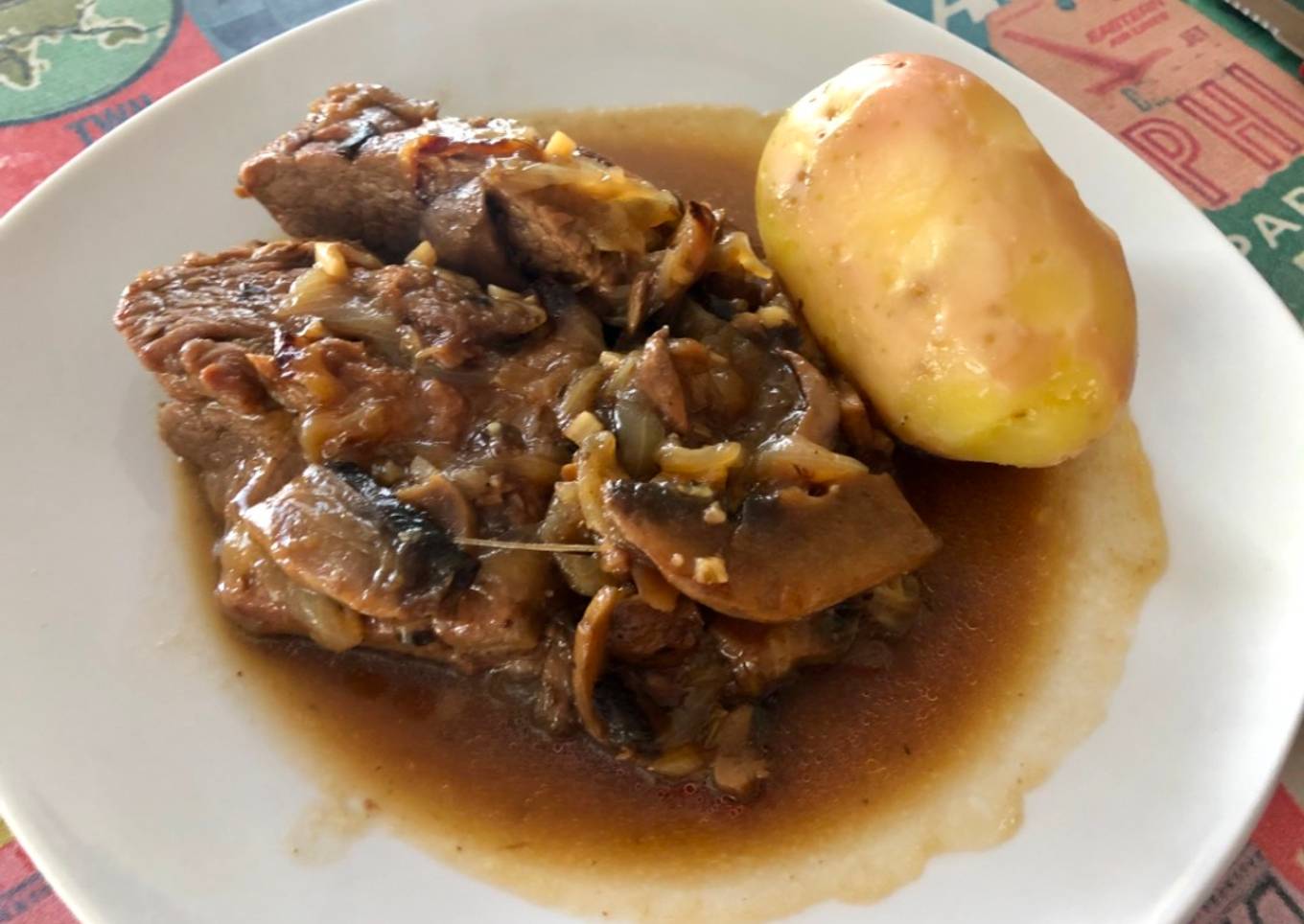 Plateada con champiñones