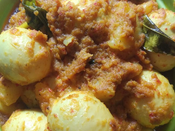 Resep: Telur Kentang bumbu rendang Simpel