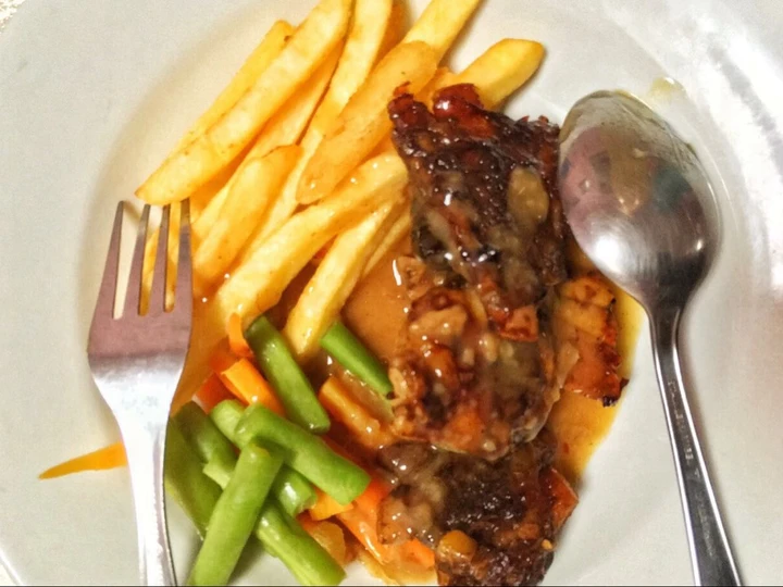 Cara Gampang Membuat Resep Roasted Beef Ribs (Iga Bakar) with brown sauce Anti Ribet, Menggugah Selera
