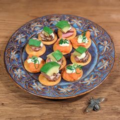 ★ Pastrami and salmon canapes ★ A picture of ★ Pastrami and salmon canapes ★.