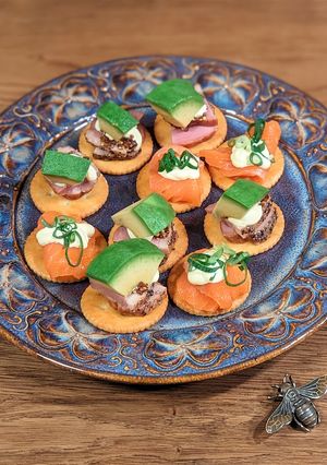 A picture of ★ Pastrami and salmon canapes  ★.