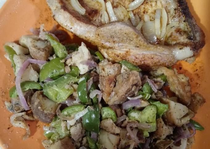 Creole Seasoned Pork Chop with Pepper Potato Hash