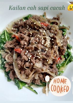 Foto resep Kailan cah sapi cacah/giling