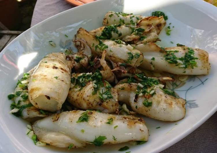 Whole Squid On The Barbecue