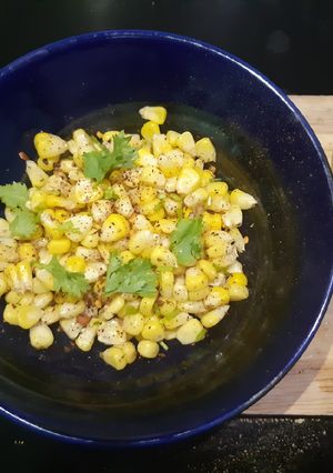 รูปของ Corn chaat ข้าวโพดคลุกแบบอินเดีย