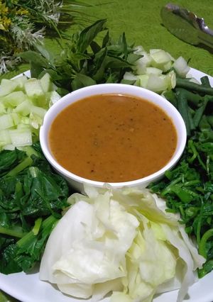 Foto resep Sayur Pecel Bumbu Kacang (Sarapan Pagiku)