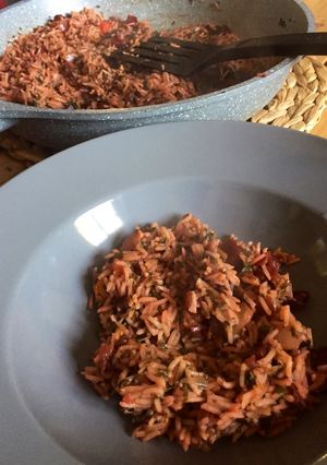 Une photo de Risotto betterave