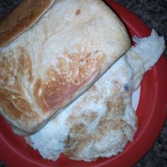 A picture of Toasted bread and egg.