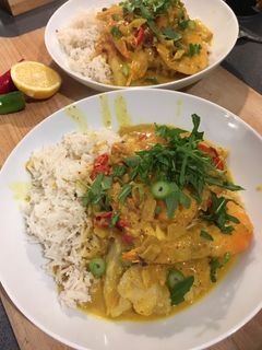 A picture of Goan-style Fish Curry.
