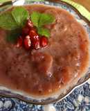 Copa de crema de ciruelas y granada al oporto para Navidad