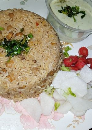 A picture of Chana Achari pulao.