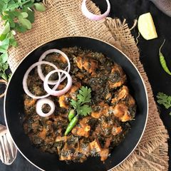 Moringa (Drumstick) Leaves Mutton Curry A picture of Moringa (Drumstick) Leaves Mutton Curry.