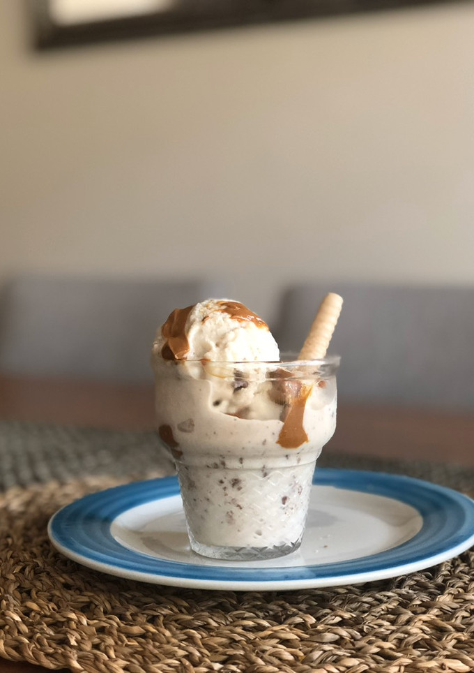 Una foto de Helado de plátano con chispas