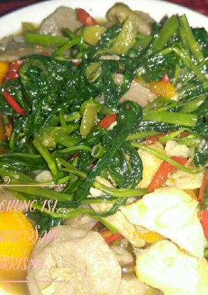 Foto resep Tumis Kangkung isi Wortel & Bakso Sapi